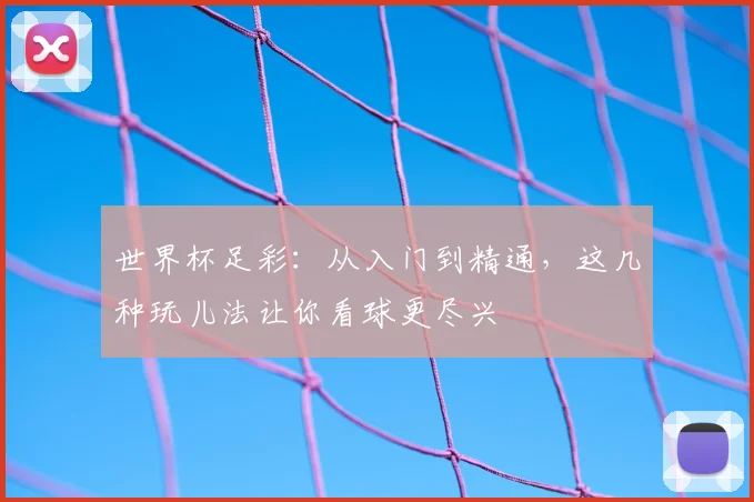 世界杯足彩：从入门到精通，这几种玩儿法让你看球更尽兴